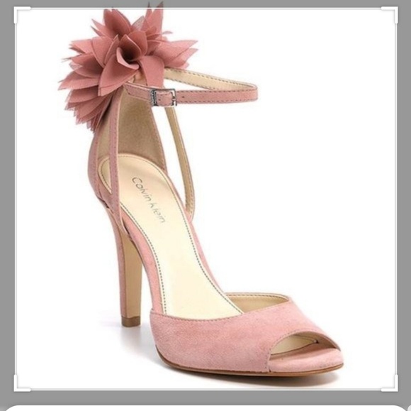 Calvin Klein Olivia blk peeptoe ankle strap. Sz 10 - Picture 2 of 5